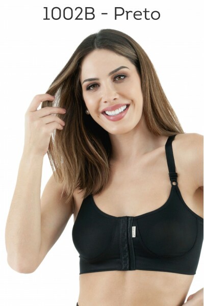 Sutiã com fechamento frontal, base e costas reforçadas, busto flexível 1002BPP1.